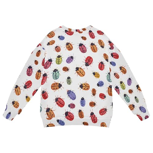 JUNZAN Colorful Cute Ladybugs Beetle Little Kids Sweatshirts Hoodies Long Sleeve Boys Sweat Shirt Sports 4T2