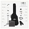LA Left Handed Electric Guitar Black, 15W Guitar Amp & Ultimate Accessory Pack #3