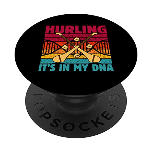 Hurling it's in my DNA Funny Quote PopSockets Swappable PopGrip, Black