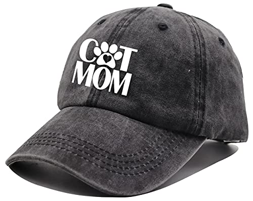 Hhnlb Cat Mom Hat, Funny Cats Lover Adjustable Washed Baseball Cap Gift For Men Women #TOP1