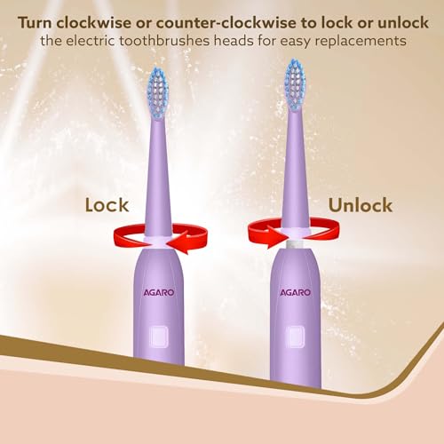 AGARO Cosmic Lite Refill Pack 4+1 pcs, Nylon Bristles, Washable, Purple - Image 4