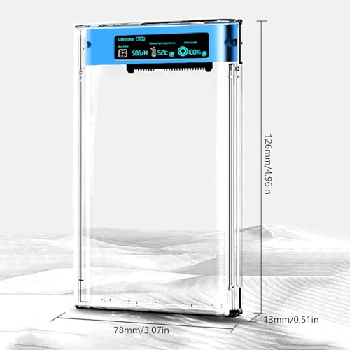 Caja Externa Transparente USB 3.0 para Disco 2.5 pulgadas miniatura 7