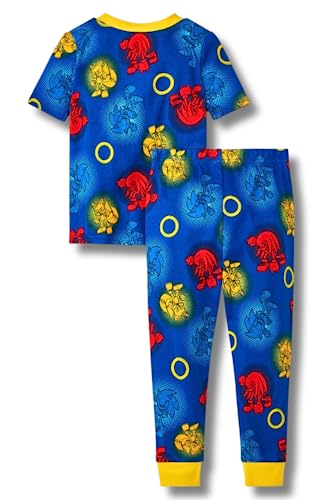 Sonic The Hedgehog with Tails/Knuckles 4-Piece Toddler Pajama Set, Size 2T Blue2