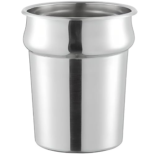 OCS Parts 4 Quart Stainless Steel Inset Pot with Cover and Ladle | Stainless Steel Pot with Lid and Ladle for Sauces, Soups, Stovetop, Soup Warmers, Steam Tables - Thumbnail 4