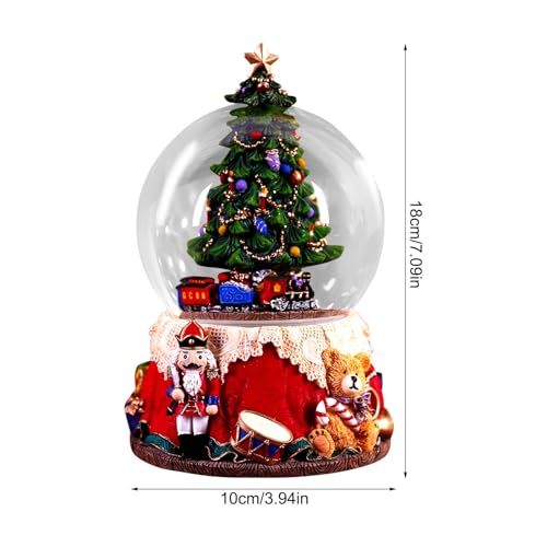 Musical Nutcracker snow globe con luces LED y caja de música navideña tradicional 3
