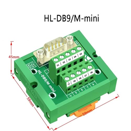Módulo de interfaz de montaje en carril DIN DB9 con conector D-Sub 2