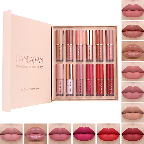 Rihsay 12 Colori Rossetto Matte Lunga Durata Set Rossetti Impermeabile...