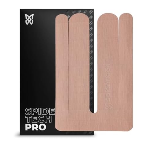 Spidertech Professional Pre-Cut Cotton Kinesiology Tape for Lower Back Pain and Support - for Athletes, Sports Physiotherapists, and Chiropractors, Pain Relief - Gentle (4 Pack) Cover