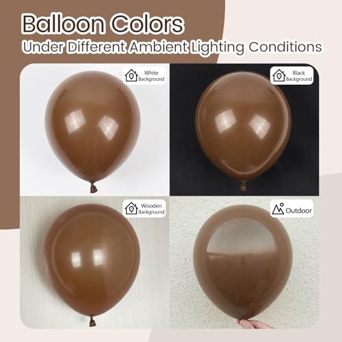 Image of Dark Brown Balloons 12 inch, Brown Latex 50pcs Party Balloons | Coffee, Birthday, Baby Shower, Wedding, Anniversary Party Decorations