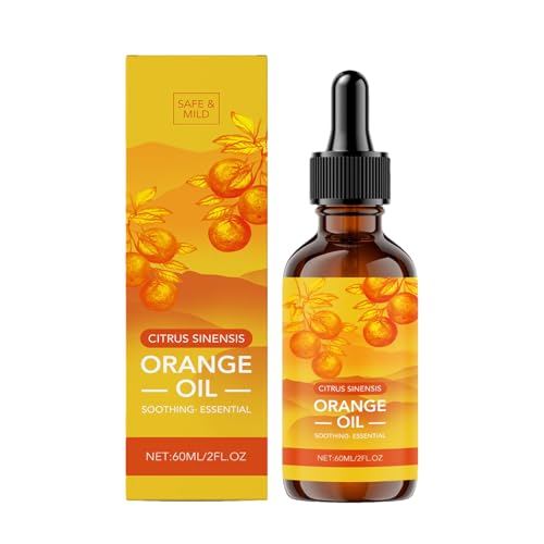 Aceite de Naranja, 60 ml Aceites Esenciales, Aceite Aromaterapia Natural Puro Aromaterapia Fragancia Larga Duración Para Difusor Humidificador SPA Jabón Velas Aromaterapia