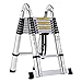 Produktbild BOCbco Hochleistungs-Auszugsleiter Mehrzweck, Professionelle Aluminium-Teleskop-Klappleiter, Mit Stabilisatorstange Und Scharnieren, Belastung 150 Kg/5M/16.4Ft