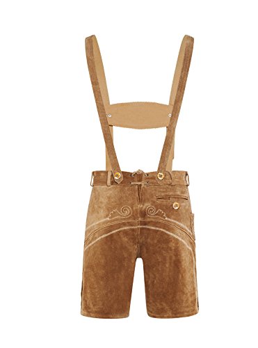 Gloria Wears Lederhose, voor heren, met bretels, donkerbruin, maat 46 - 60 - Afbeelding 3