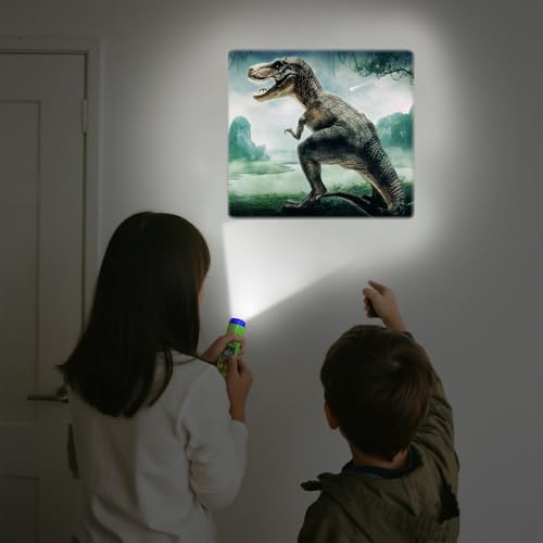Pup Go Projektor Taschenlampe Dinosaurier für Kinder ab 3+ Jahren, Weihnachtsgeschenke & Nikolaus Geschenke für Jungen, 3 Disks 24 Bilder, Geschichte Diashow Beamer,Dinosaurier Spielzeug
