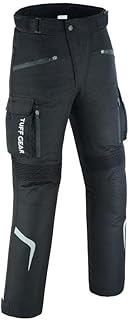 Tuff Gear Textile Motorcycle Pants – 100% Waterproof Motorbike Riding Pants for Men with Ce Level 2 Approved Knee Armours,...