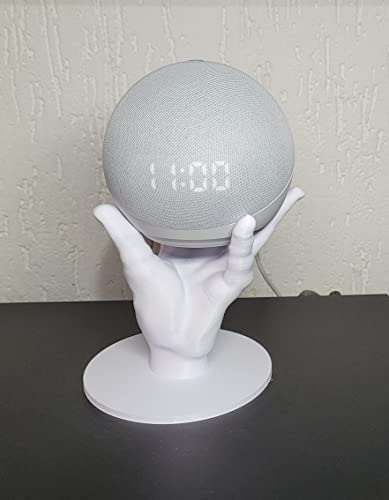 BEST ART 3D Suporte Para Echo Dot 4 e 5 Alexa - Mão/Hand COR:BRANCO