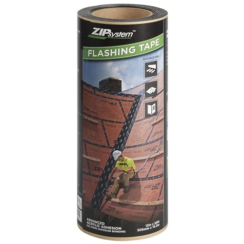 ZIP System Flashing Tape - Adhesive Flashing Tape - Advanced Acrylic Adhesive - Professional-Grade - Weather Protection - for Windows Doors & Rough Openings - 12 x 50 Roll