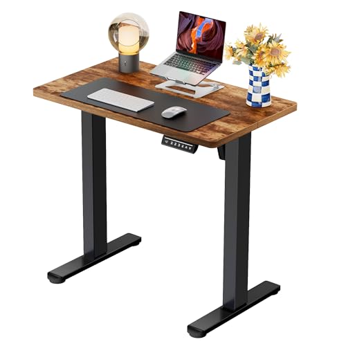 Image of ErGear Height Adjustable Electric Standing Desk, 32 x 19 Inches Sit Stand up Desk, Memory Computer Home Office Desk, Vintage Brown