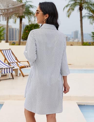 Image of Blooming Jelly Womens Swimsuit Coverups White Chiffon Bathing Suit Cover Up Bikini Swimwear Beach Dress Outfits