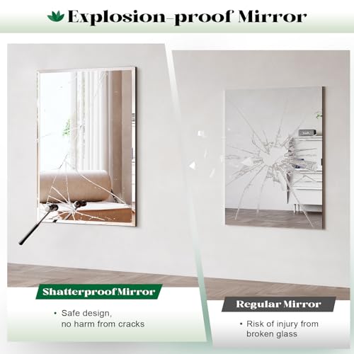 Wiserset Beveled Bathroom Mirror 55"x36", Frameless Mirror for Wall - image 7