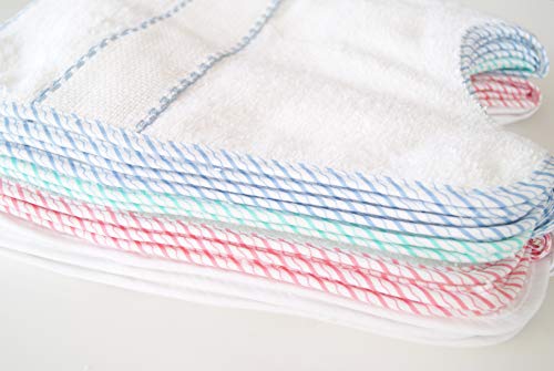 Interbaby 00042 - Pack de 12 baberos de punto de cruz 20x25, unisex