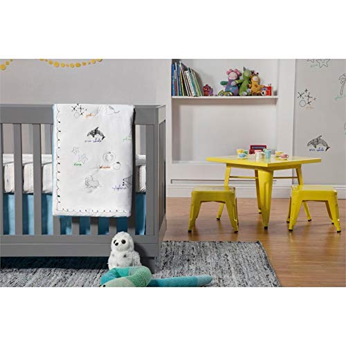 babyletto Alphabets Crib Skirt in Sky Blue