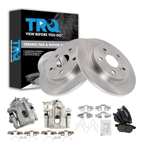 Image of TRQ Rear Brake Pad & Rotor Kit Ceramic Compatible with 2008-2015 Scion xB