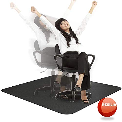 image for Resilia Office Desk Chair Mat – for Carpet (with Grippers) Black, 36