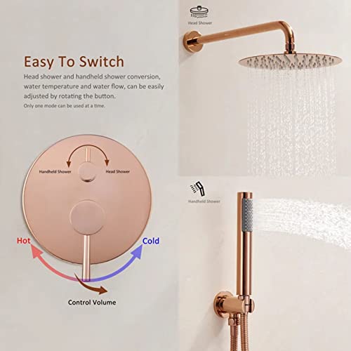Complexe de 10 " en acier inoxydable ensemble de douche à main or rose