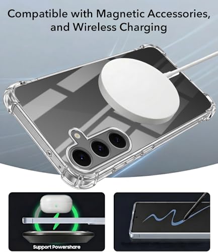 Image of Jkobi Shockproof Crystal-Clear Back Cover for Samsung Galaxy S24 FE (Magsafe Wireless Support | Drop & Camera Protection | Hard Polycarbonate)