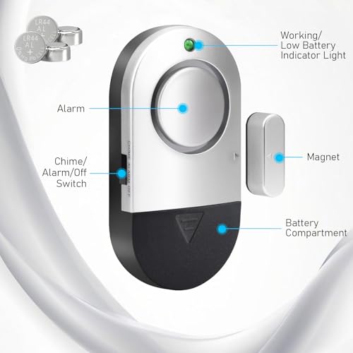 Door Window Alarm, 120DB Window Alarms for Home Security, Door Chime for Store Home - Additional View