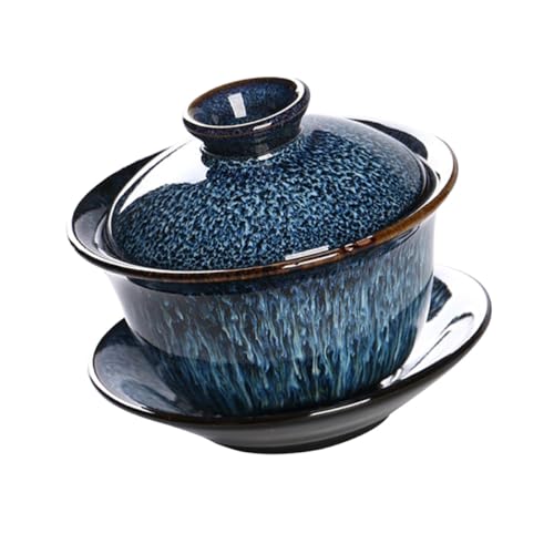 Imagen de LALAFINA Tazón de Té Sopera China de Cerámica Esmaltada 140 Ml Juego de Taza para Té Kungfu Resistente al Calor Diseño Tradicional Retro para Uso en Hogar