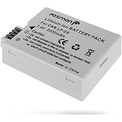 Bateria Canon 600D Fosmon 7.4V 2000mAh Reemplazo Lithium Ion Batería Paquete para Canon LP-E8 y Canon EOS 700D 650D 600D 550D T2i T3i T4i X4 X5 X6 LPE8