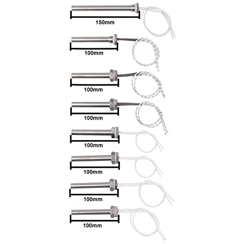 Heizpatrone Mehrzweck-Heizung für Heimwerker Heizelement aus Edelstahl mit Mutter 24V 150W M16 Durchmesser 16mm Flansch
