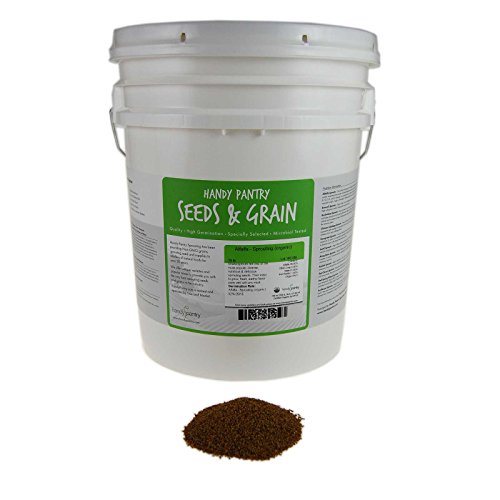 Organic Alfalfa Sprouting Seed- 35 Lbs - Organic - High Sprout Germination- Edible Seeds, Gardening, Hydroponics, Growing Salad Sprouts, Planting, Food Storage & More