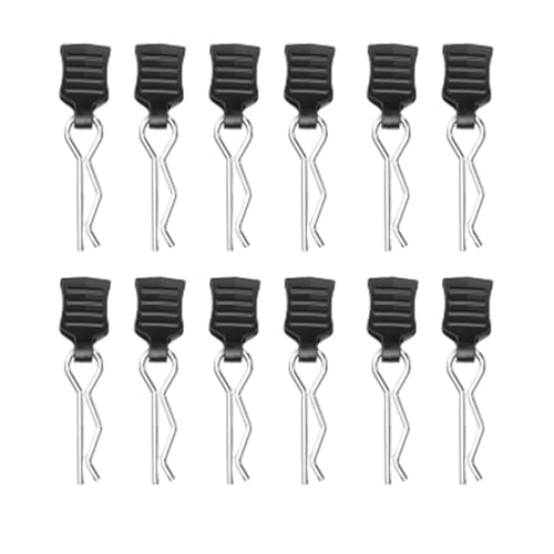 4/12pcs Metal R-Type Car Shell Body Fixed Clips Pin with Tab for Axial SCX10 TRX-4 MJX Hyper Go 1/10 1/14 1/8 RC Car Parts(1 14 12pcs)