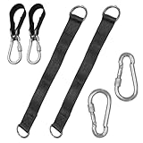 hurifeng 2 Stück Schaukel Befestigung, Hängematte Aufhängung Set mit Karabinern und D-Ringen – 25cm Polyester Gurt für Baumschaukel, Hängesessel, Outdoor Schaukeln