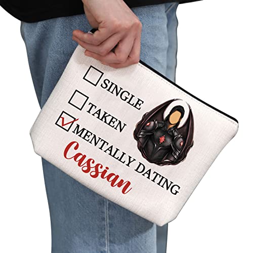 PYOUL Acotar Gift Single Taken Mentally Dating Cassian Makeup Bag Rhysand Azriel Cassian Cosmetic Bag Bat Boys Fan Club Gift SJM Merch (Mentally Dating Cassian B) - Image 2