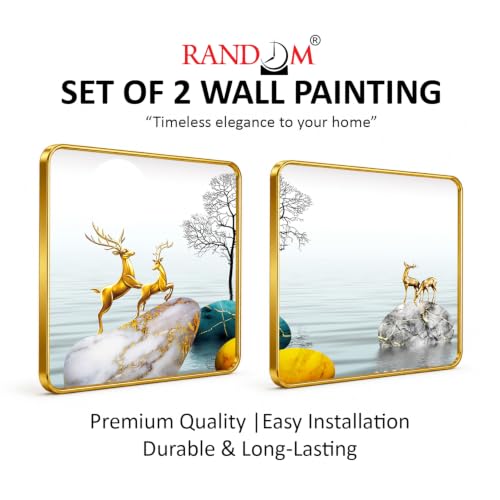 Image of RANDOM Premium Square Wall Painting Set of 2, 38 x 38 cm