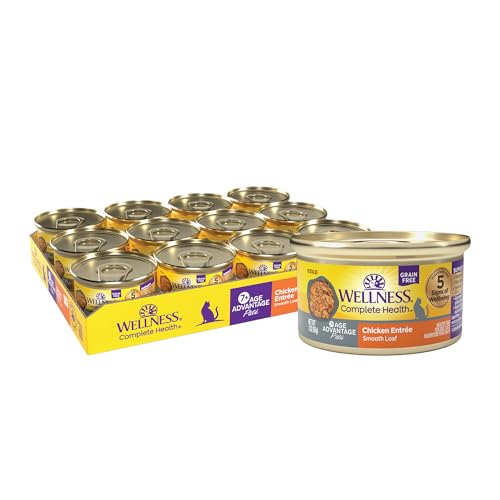 Wellness Complete Health Age Advantage Senior Canned Wet Cat Food, Natural, Protein Rich, Grain Free, Chicken Entrée Recipe, 3 oz, Pack of 24 Cans - image 1