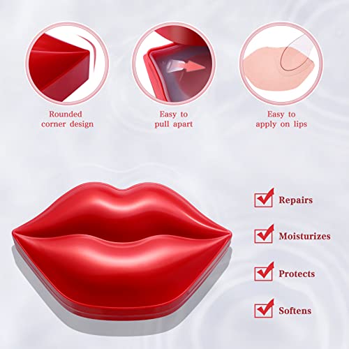 FOMIYES 20St Gel Lip Pads Kristal Lip Care Gel Vlekken Vochtinbrengende Lip Maskers Vocht Essentie Nacht Slapen Lip… - Afbeelding 4
