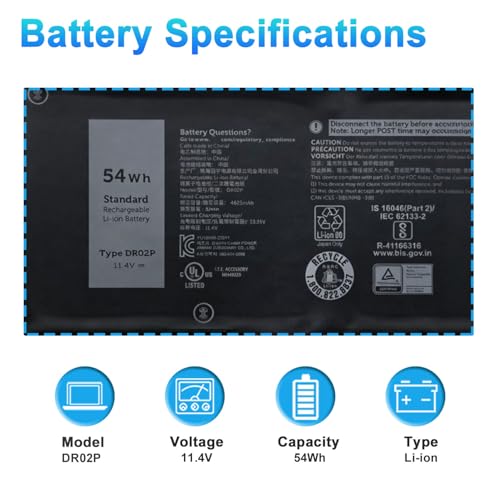 Image of DR02P R73TC Battery for Dell Latitude 3440 5440 5450 5540 5550 7455