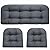 DANGHOOGY Wicker Chair Cushions, Waterproof Outdoor Loveseat Cushions for Patio Furniture, Tufted Wicker Furniture Cushions, 1 Loveseat and 2 U-Shaped Cushions, Grey