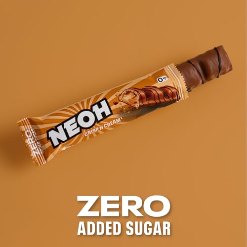 NEOH Zero Added Sugar Crisp and Cream, Milch-Haselnuss-Creme mit Kakaoüberzug, Vegetarisch & Low Carb, 3g Nettokohlenhydrate pro Portion, Die gesunde Alternative, 20x22g Crisp n Cream