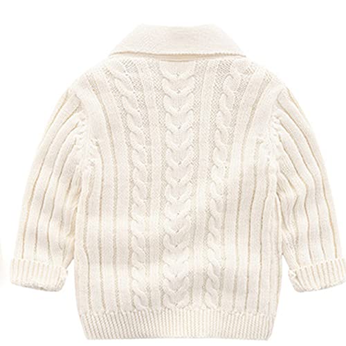 Infant Baby Boys Crochet Cardigan Chunky Knit Sweater V-Neck Uniform Cardigan Button up Knitted Sweater Jacket Tops2