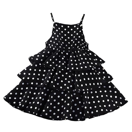 Girls Summer Dress Toddler Kids Polka Dots Spaghetti Straps Tiered Sundress Casual Spring Ruffle Princess Dresses2
