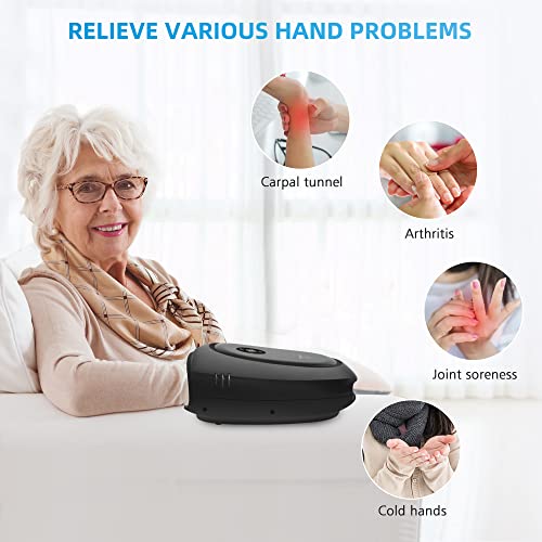 Comfier Hand Massager Machine,Electric Wireless Hand Massager With Heat & Compression, Vibration,App Control Pressure Point Wrist Finger Massager For Arthritis & Carpal Tunnel,Pain Relief,Gifts(Black) #TOP4