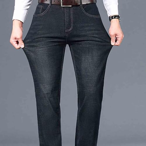 Stretch-Jeans mit geradem Schnitt für Herren, Jeans für ältere Männer, Klassische Stretch-Je ans mit geradem Schnitt für Herren, Je ans mit hoher Taille für Her Ren, Je ans mit normaler – Bild 5