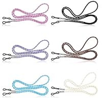 6 Stück Brillenkette Damen, Brillenband Verstellbar Brillenhalter Damen und Herren Brillenkordel Leder Brillenschnur Bunt für Sport Brillen und Sonnenbrillen