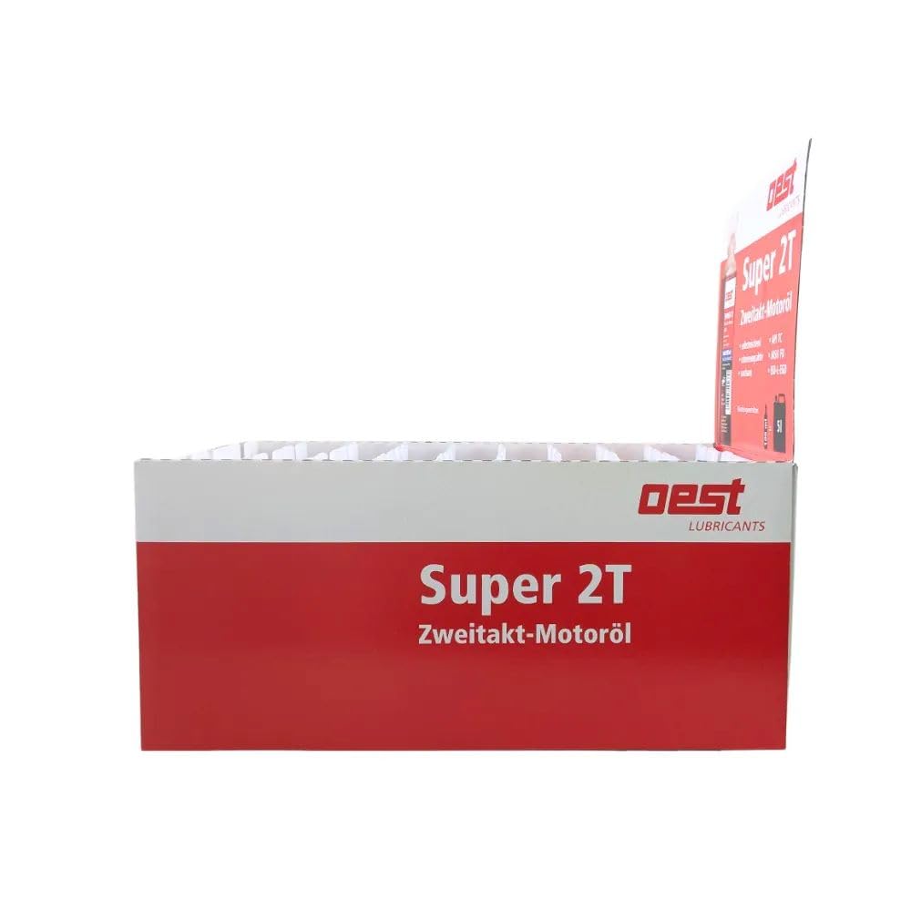OEST Super 2T 2-Takt Motoröl teilsynth 100 ml Flaschen – API TC/JASO FD | Low Smoke Hochleistungsöl für Motorsägen, Freischneider & Zweitakter | selbstmischend, auch für Getrenntschmierung (1:50)