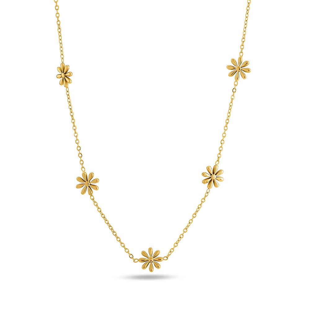 18k Gold Plated Daisy Flower Necklace for Women - Gift for Girls & Women | Waterproof & Anti-Tarnish Necklace